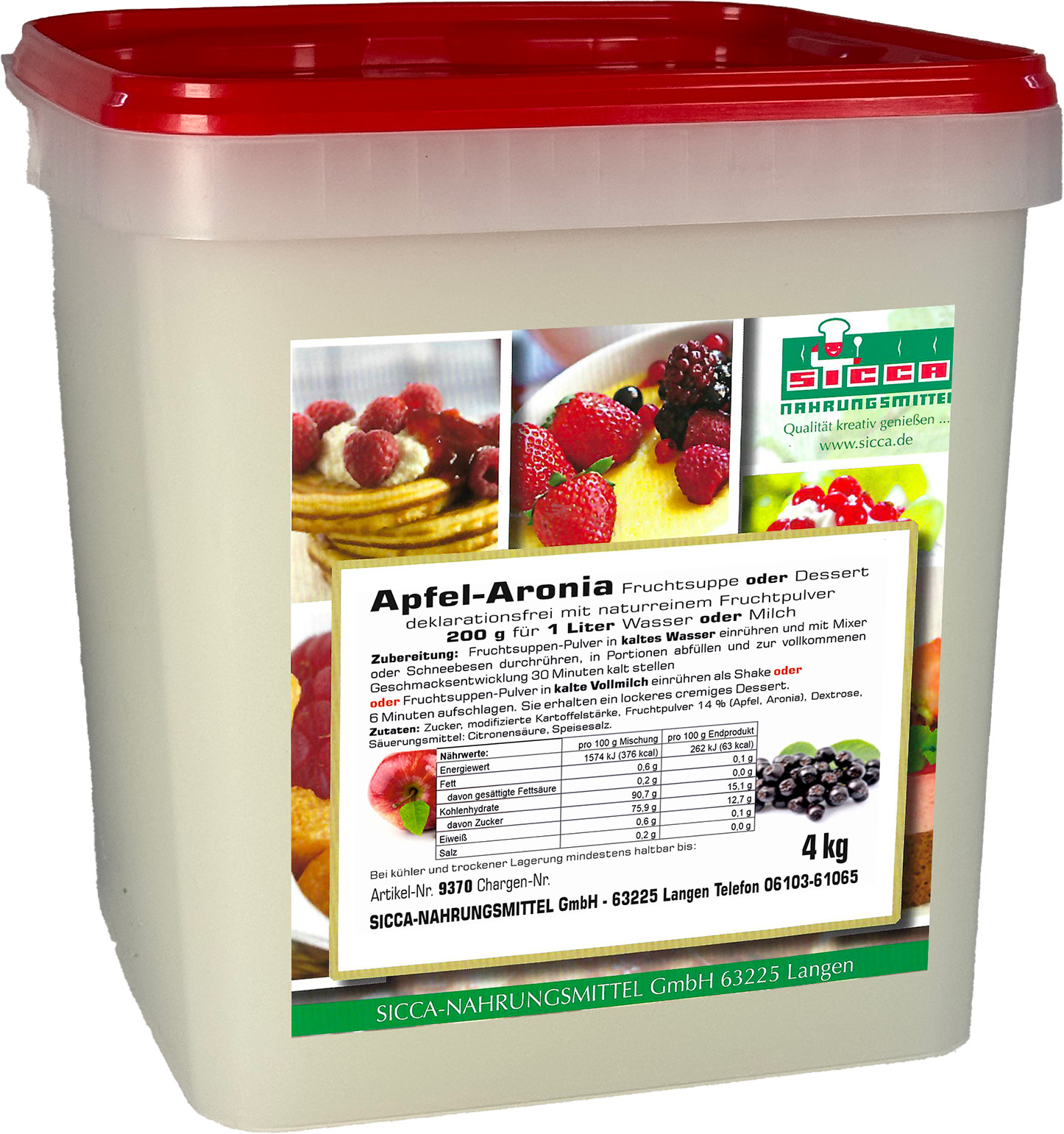 Fruchtsuppe/Dessert "Apfel-Aronia" ohne Fruchtstücke