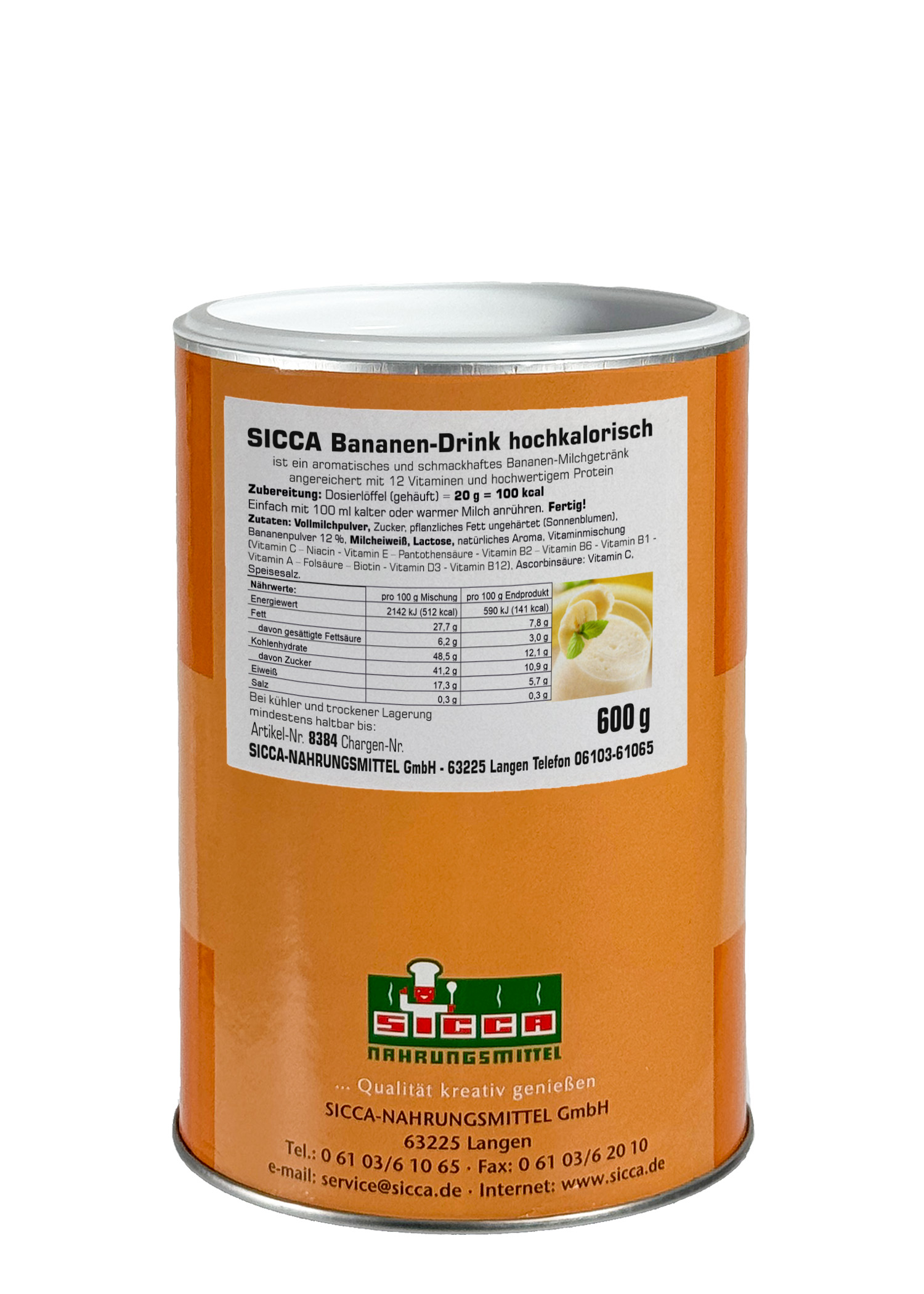 Bananen-Drink hochkalorisch - vitaminhaltig